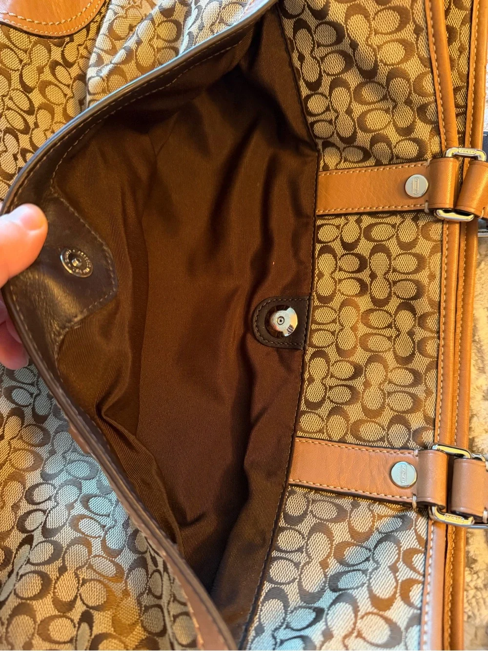 Coach Signature Canvas Diaper Tote Bag